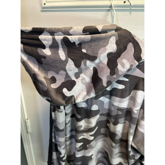 DKNY Gray And Black Camouflage Long Sleeve Hoodie Jacket Size XL Super Soft - Picture 5 of 5